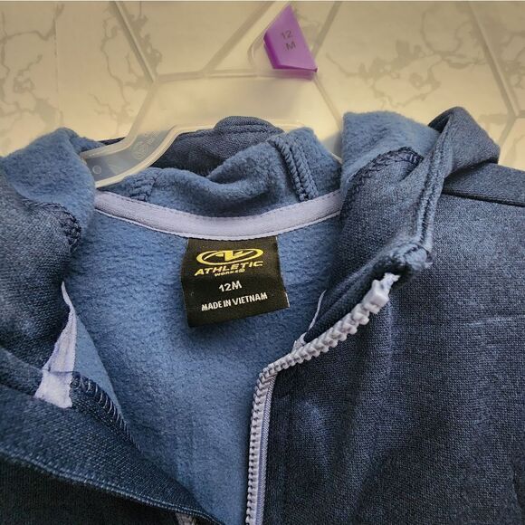 Nwt Athletic Work Boy 12 mon Tech FleeceZip Hoodie and Jogger Pants Outfit, 2pc - Picture 3 of 6